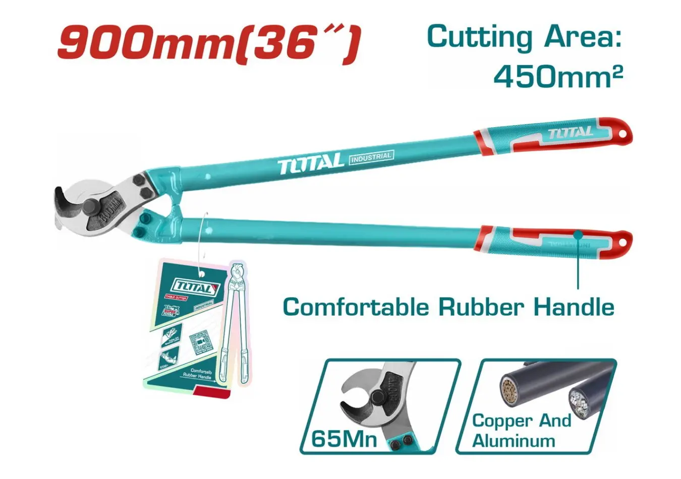 قطاعة كبل 36 انش 900 مم اقصى قطر 450 مم مربع TOTAL صناعي - THT115362