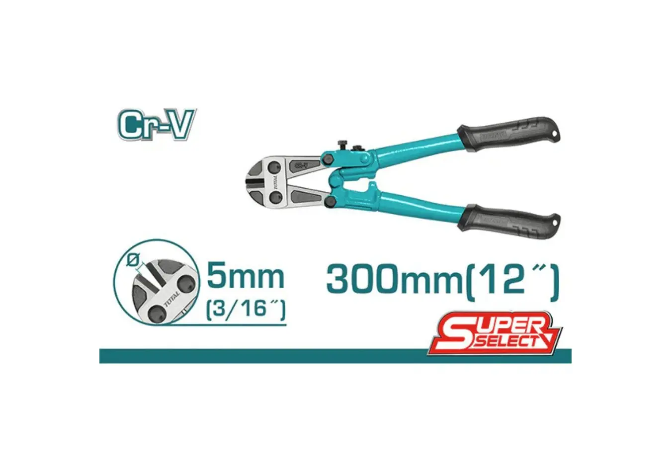 قطاعة قضبان 12 انش قطع 5 مم بوزن 744 gr سوبر سيليكت ماركة TOTAL - THT123126