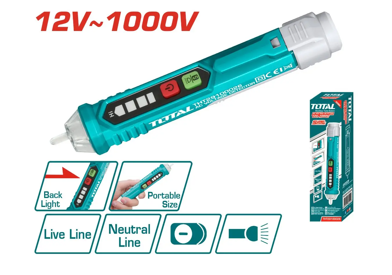 قلم كاشف فاز 1000 - 12 فولت ماركة TOTAL - THT29100026