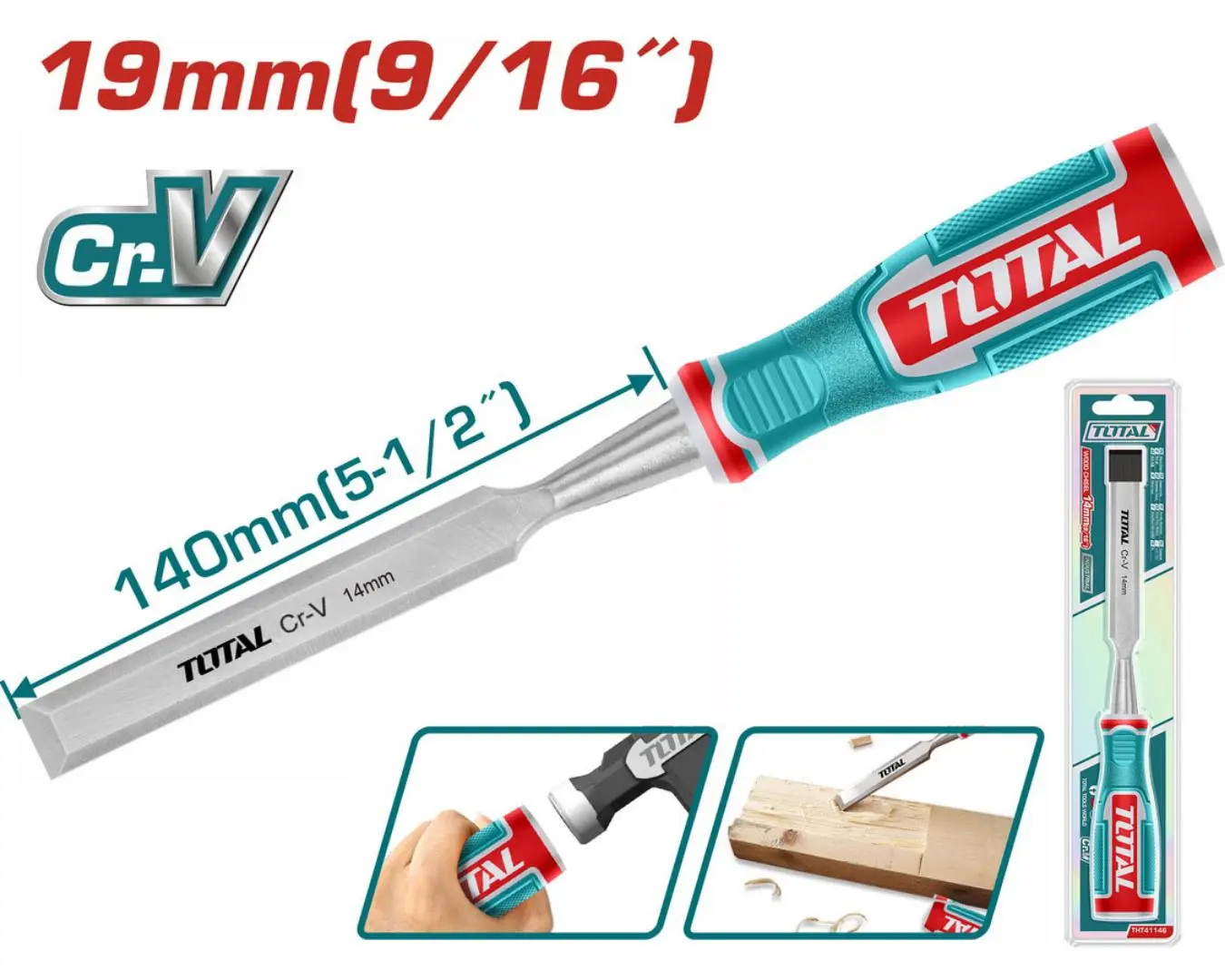 ازميل خشب عرض 19 مم طول 140 مم TOTAL - THT41196