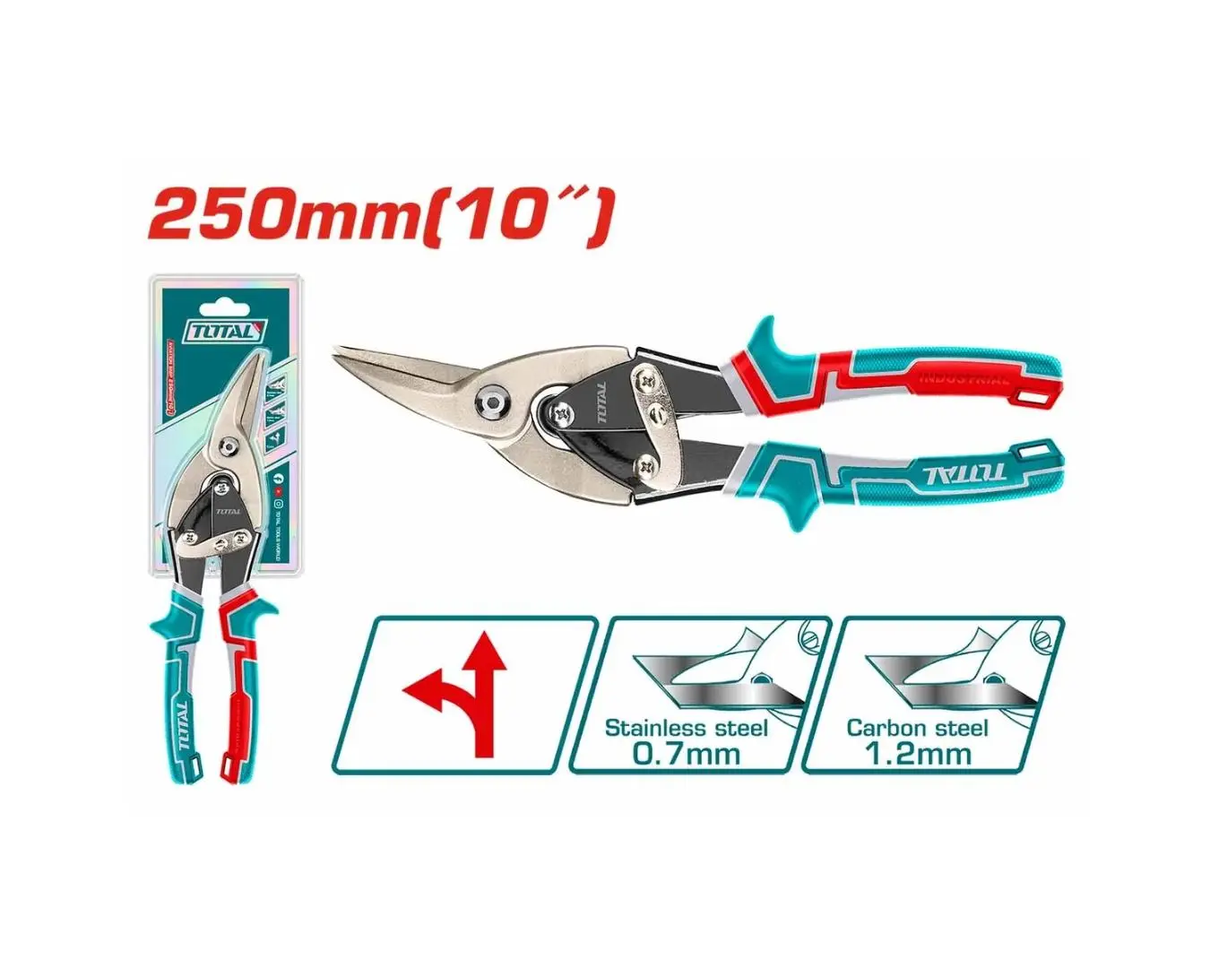 مقص صاج يسار 250 مم 10 أنش TOTAL - THT521106