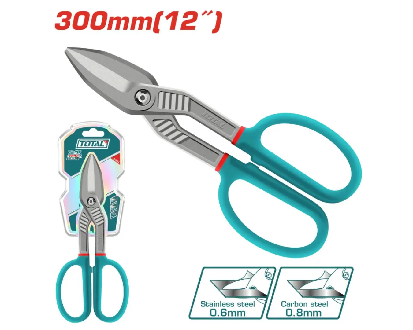 مقص صاج ( توتياء ) 300 مم 12 انش F13 ماركة TOTAL - THT524121