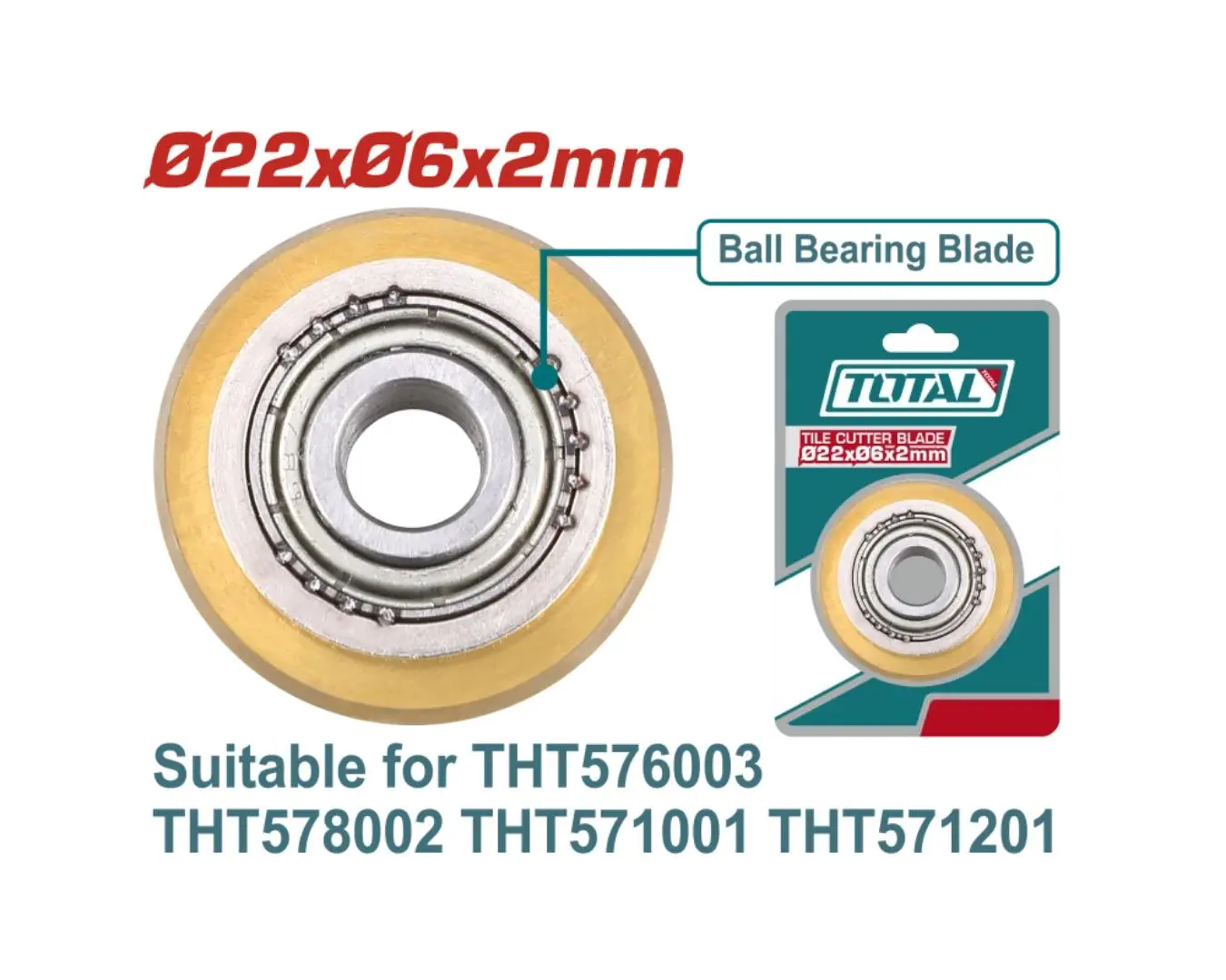 الماسة قص لزوم قصاصة سيراميك 2×6×22 مم TOTAL - THT576003B