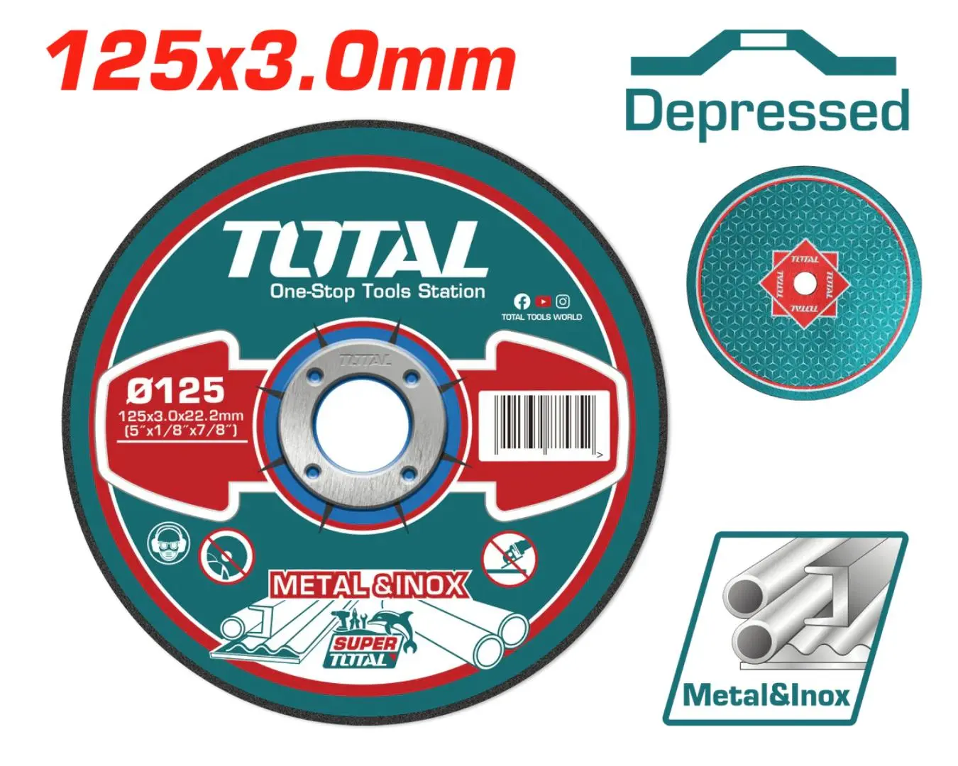 حجر قص معدن 5 انش سماكة 3 مم TOTAL - TAC2211251