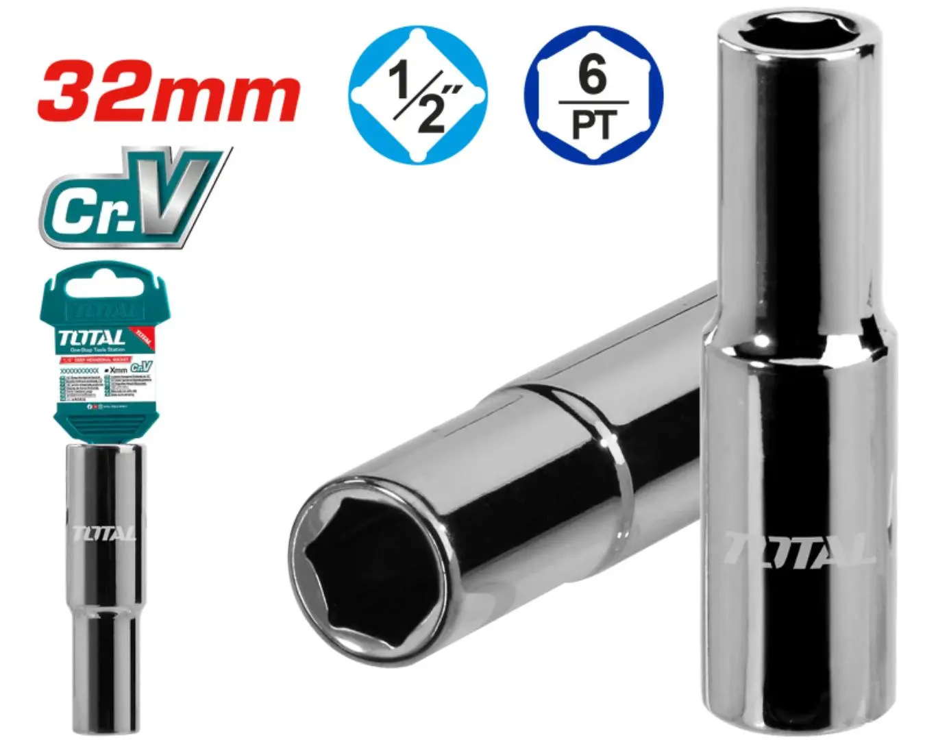فنجان 1/2 انش 32 مم طويلة TOTAL - THTST12323L