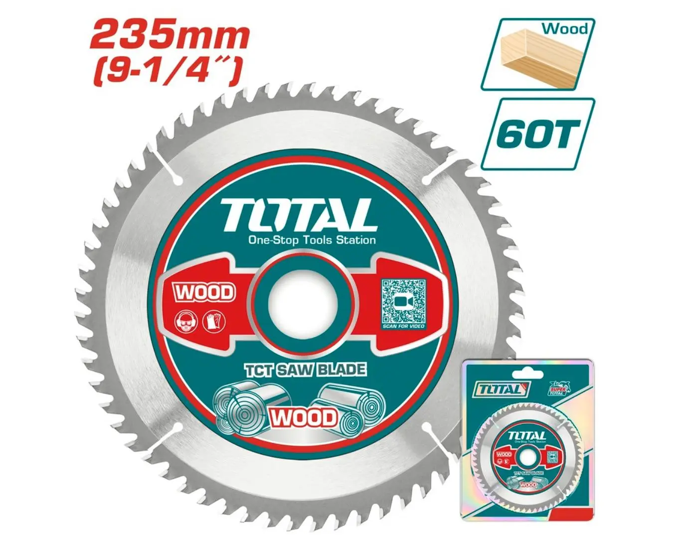ديسك قص خشب 235 مم 60 سن فتحة 30 مم TOTAL - TAC231623