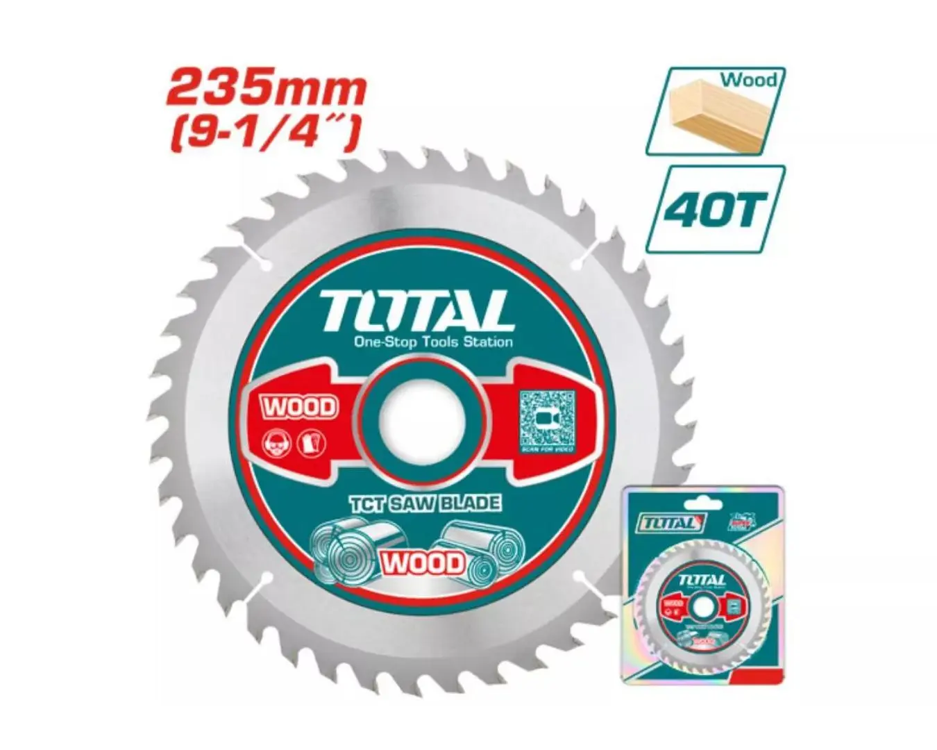 ديسك قص خشب 235 مم 40 سن فتحة 30 مم TOTAL - TAC231625