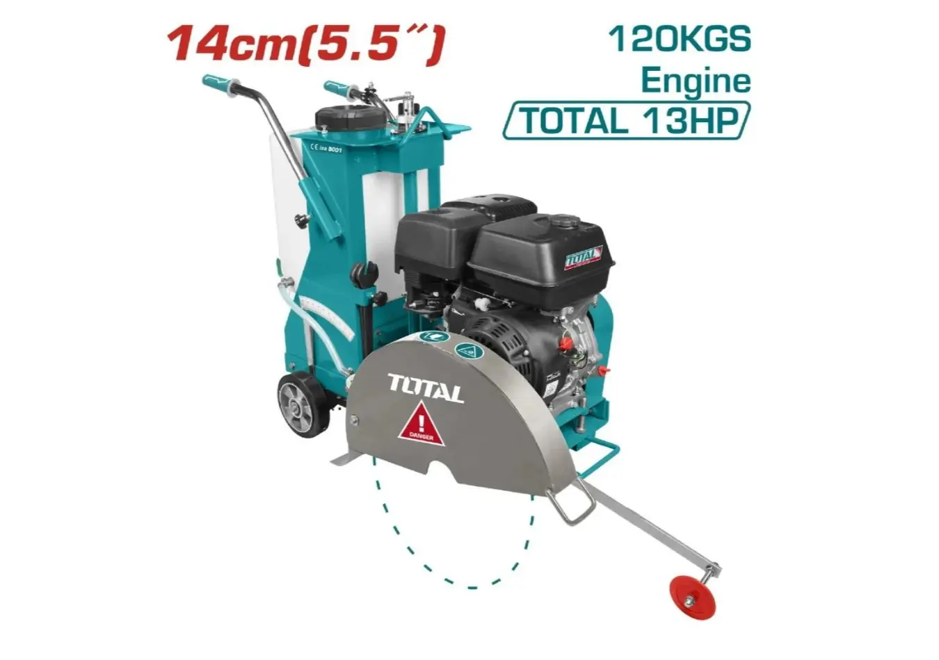 قصاصة زفت بنزين 13 حصان بدون دسك وقياسها 45 سم وعمق القطع 14 سم F12 ماركة TOTAL - TP1016-2E