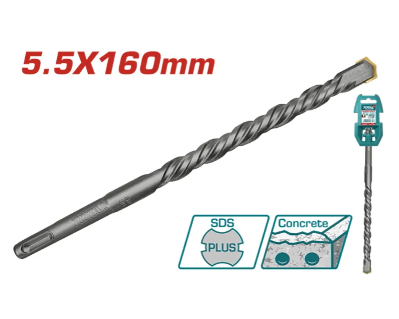 ريشة SDS PLUS 5.5 × 160 ماركة TOTAL - TAC310552