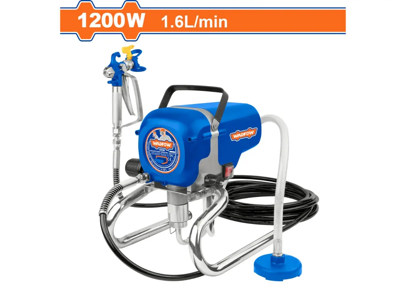 فرد بخ دهان+مواد عزل كهربائي 1200 واط AIRLESS لا يحتاج الى هواء + اكسسوارات كاملة WADFOW - WAY1A10