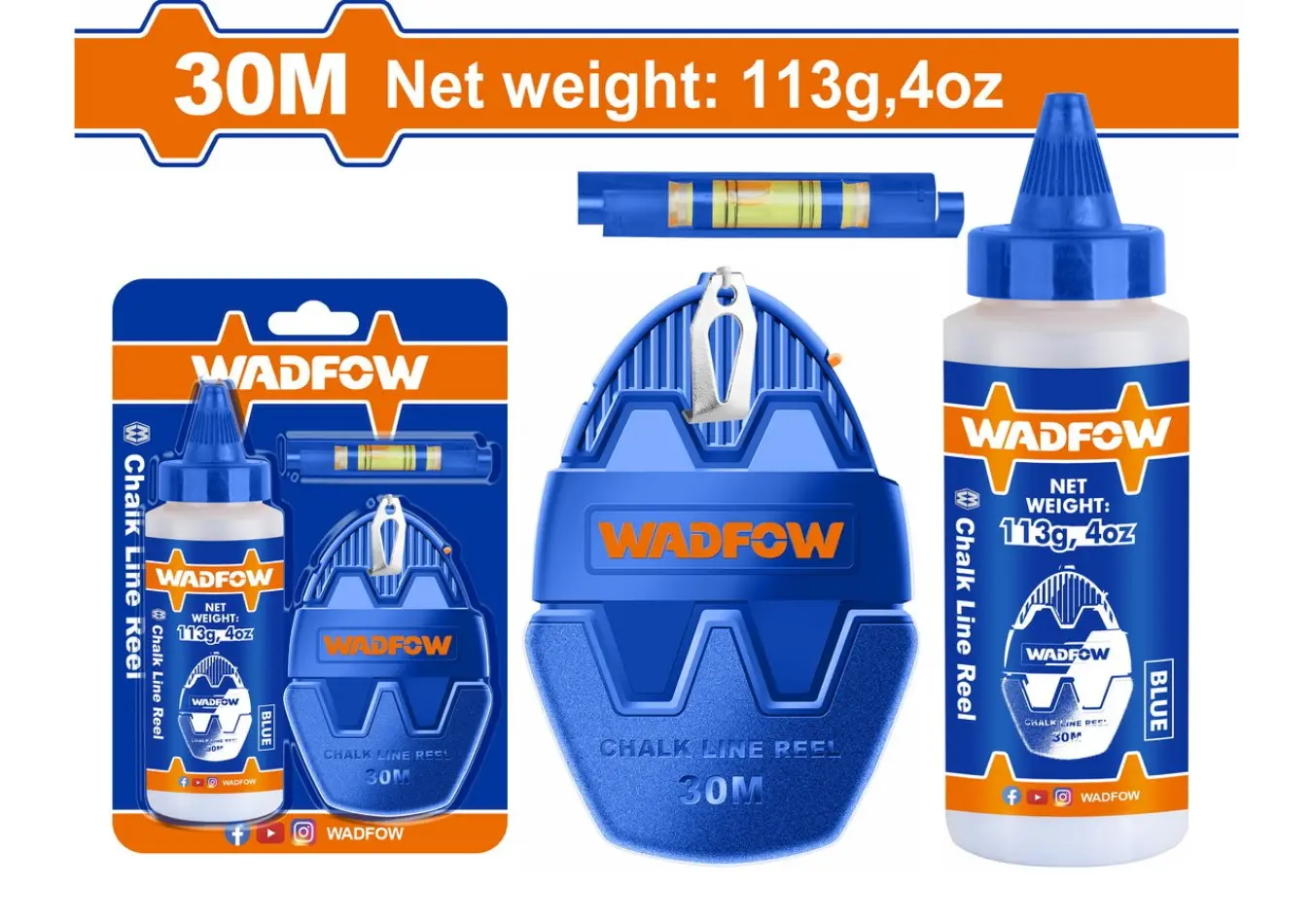 شقلة خيط 30 متر مع عبوة مواد+زيبق ماركة WADFOW - WHX1630