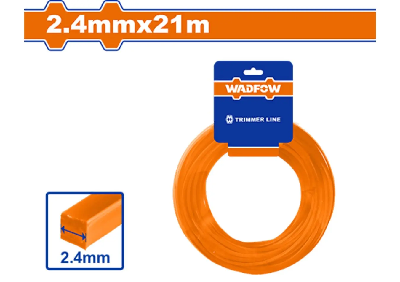 خيط قصاصة عشب مربع 2.4 مم طول 21 متر WADFOW - WNG2120