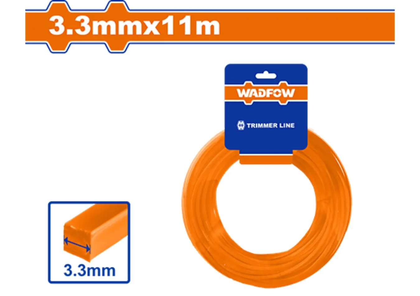 خيط قصاصة عشب مربع 3.3 مم طول 11 متر WADFOW - WNG2153
