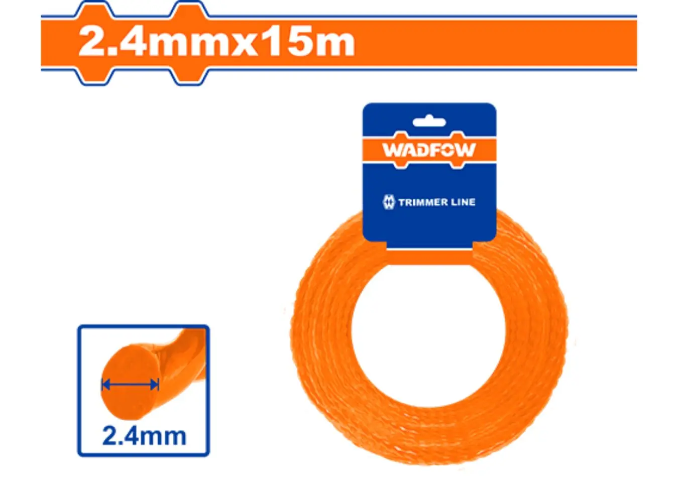 خيط قصاصة عشب مجدول 2.4 مم طول 15 متر WADFOW - WNG3120
