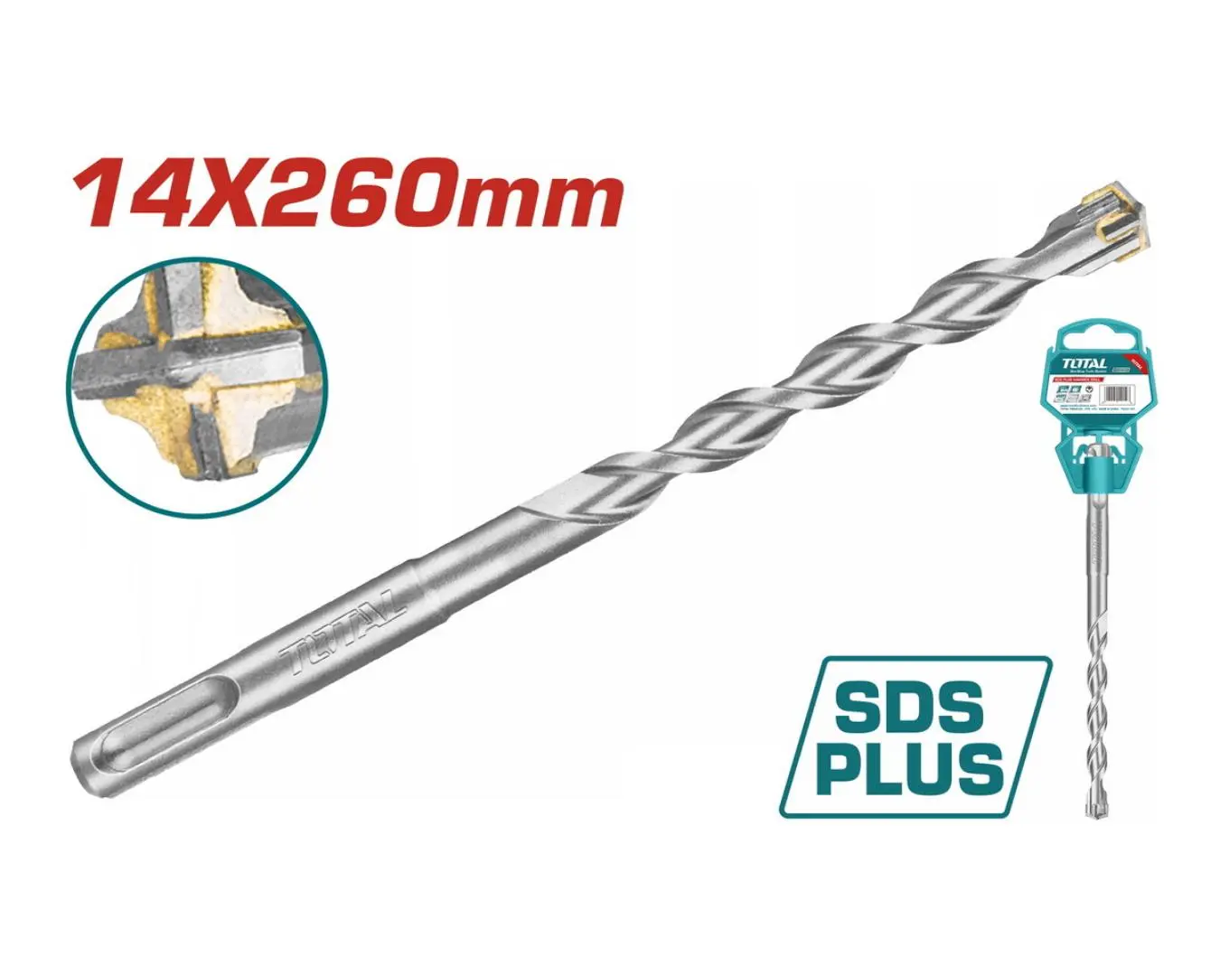 ريشة SDS PLUS 14 X 260 راس رباعي ماركة TOTAL - TAC311403C