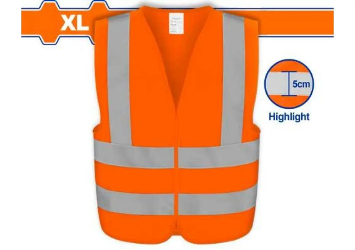 صدرية عاكسة لون برتقالي 4 خطوط عاكس قياس XL ماركة WADFOW - WRV1801