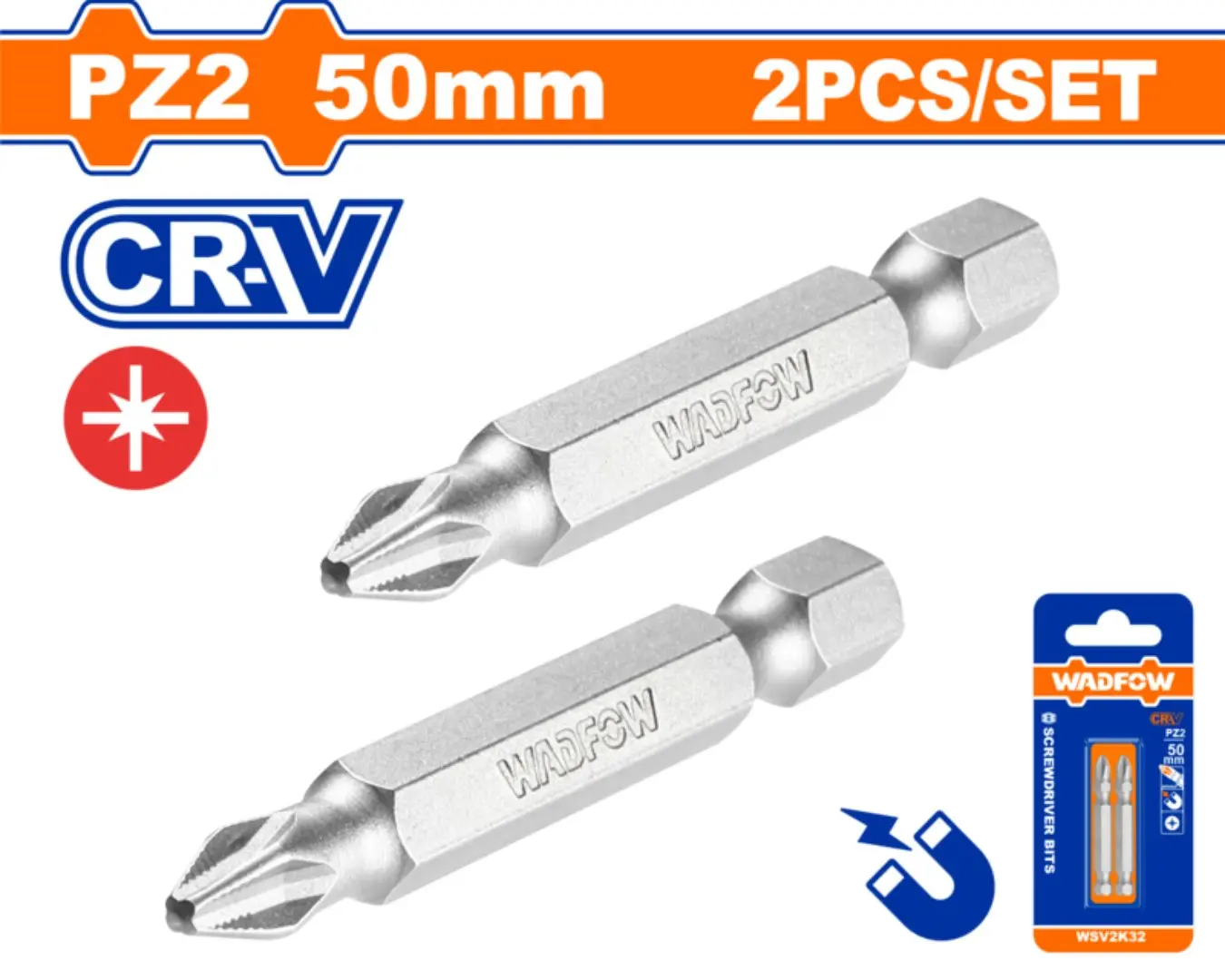 راس شد مصالب PZ2*50 مجموعة قطعتين ماركة WADFOW - WSV2K32
