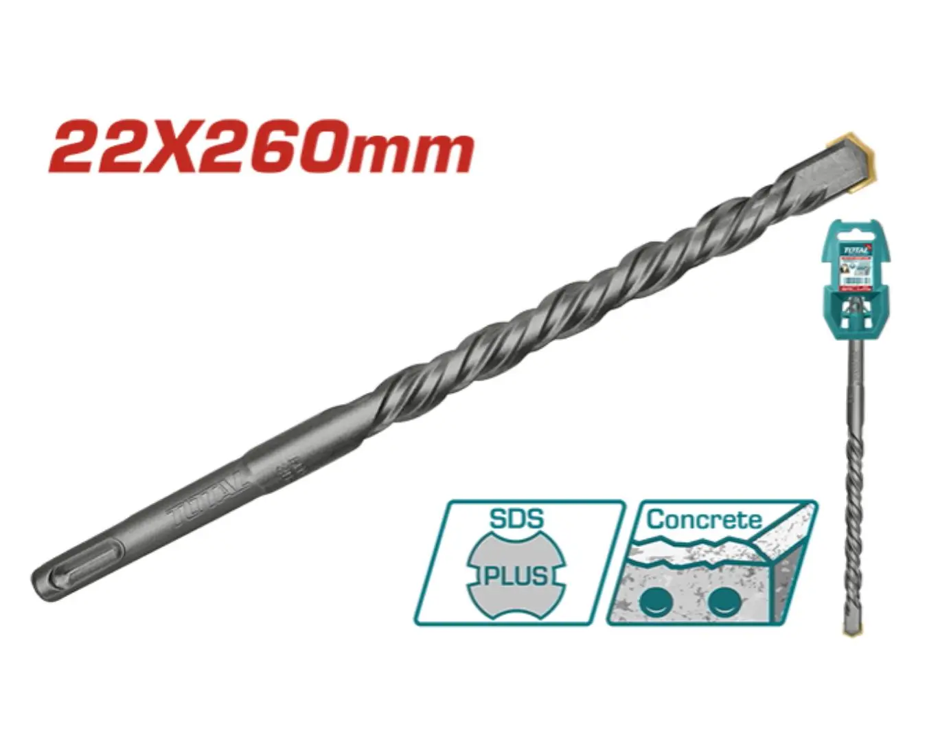 ريشة SDS PLUS -22X260 ماركة TOTAL - TAC312203