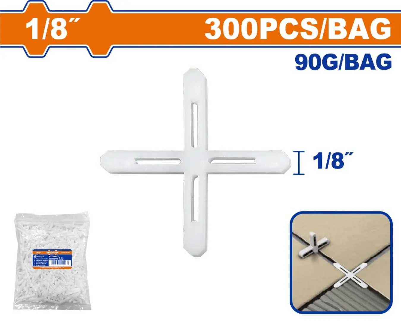 فواصل بلاط إشارة + 3 مم مفرغة عدد 300 WADFOW - WXZ2903