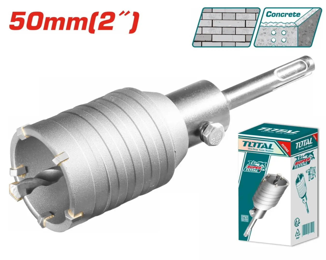كاس حفر باطون قياس 50 مم TOTAL مع حامل sds - TAC430501