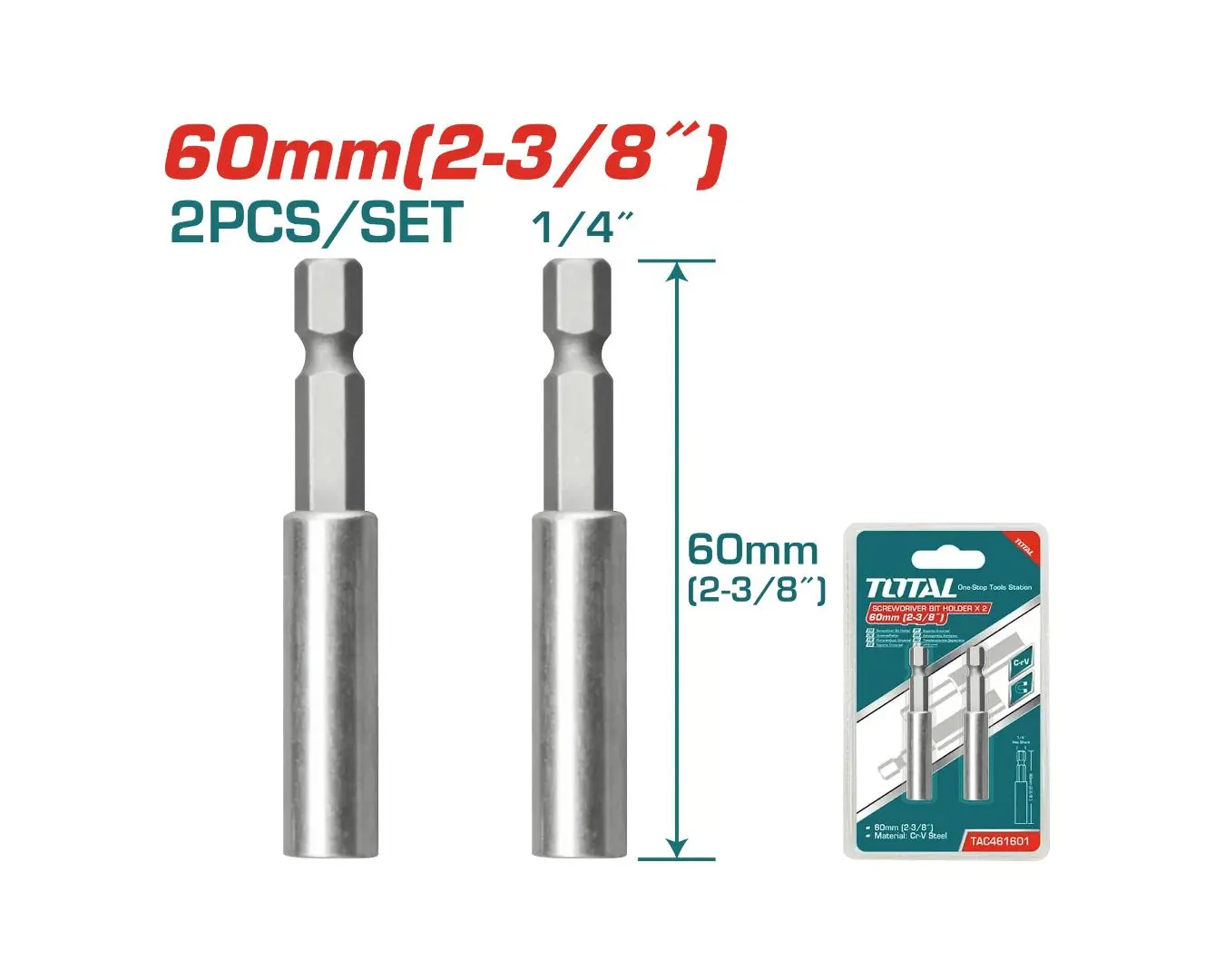 حامل لقمه مغناطيس طول 60 مم موديل TOTAL - TAC461601