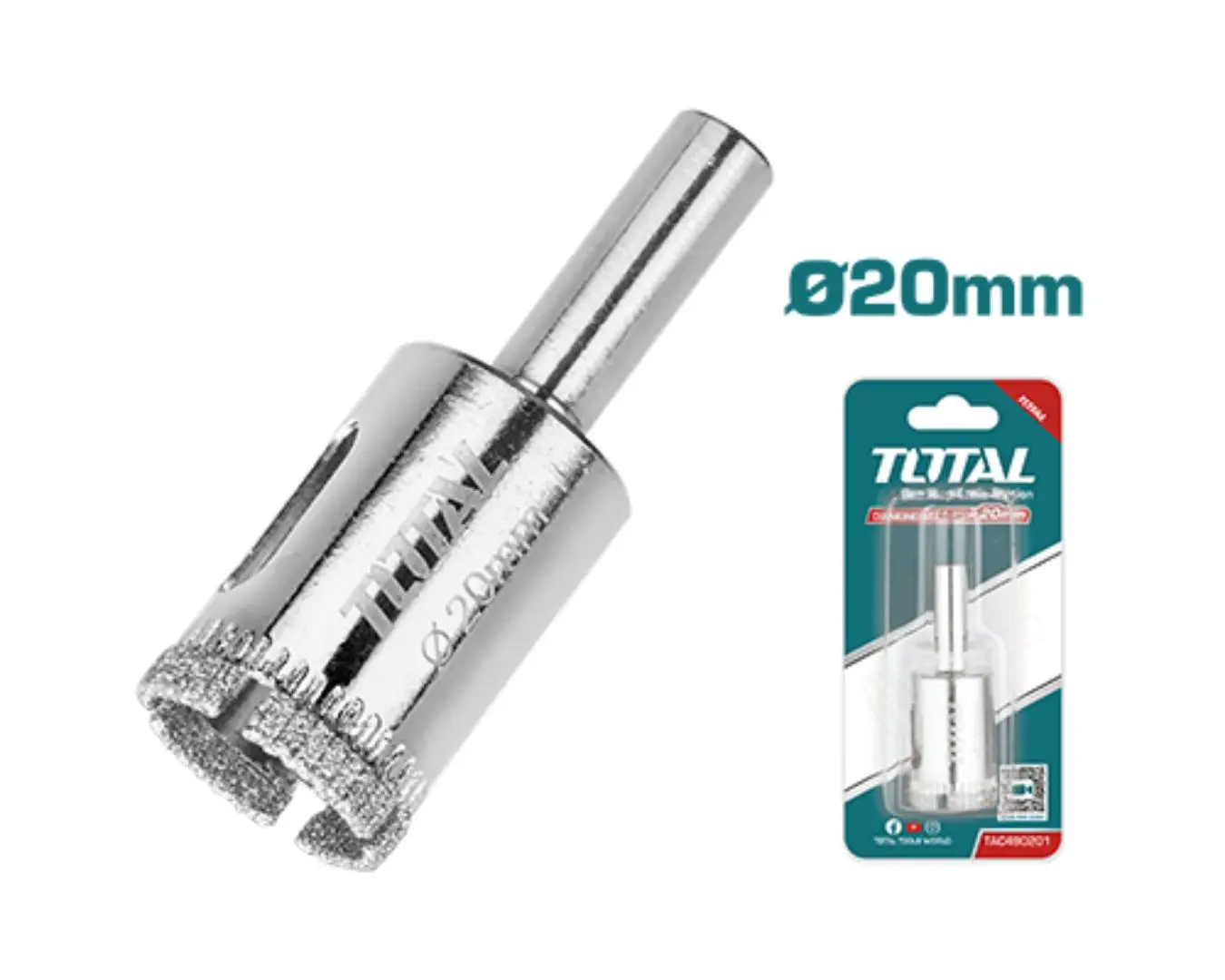 كاسة حفر زجاج +سيراميك +قرميد الماس 20 مم ماركة TOTAL - TAC490201
