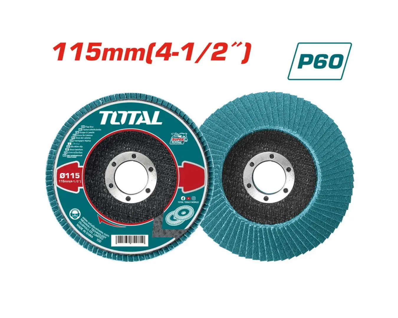 حجر حف موج زركونيوم (معدن-ستالس-نحاس) 4.5 انش فتحة 22.2 مم TOTAL G60 - TAC641152