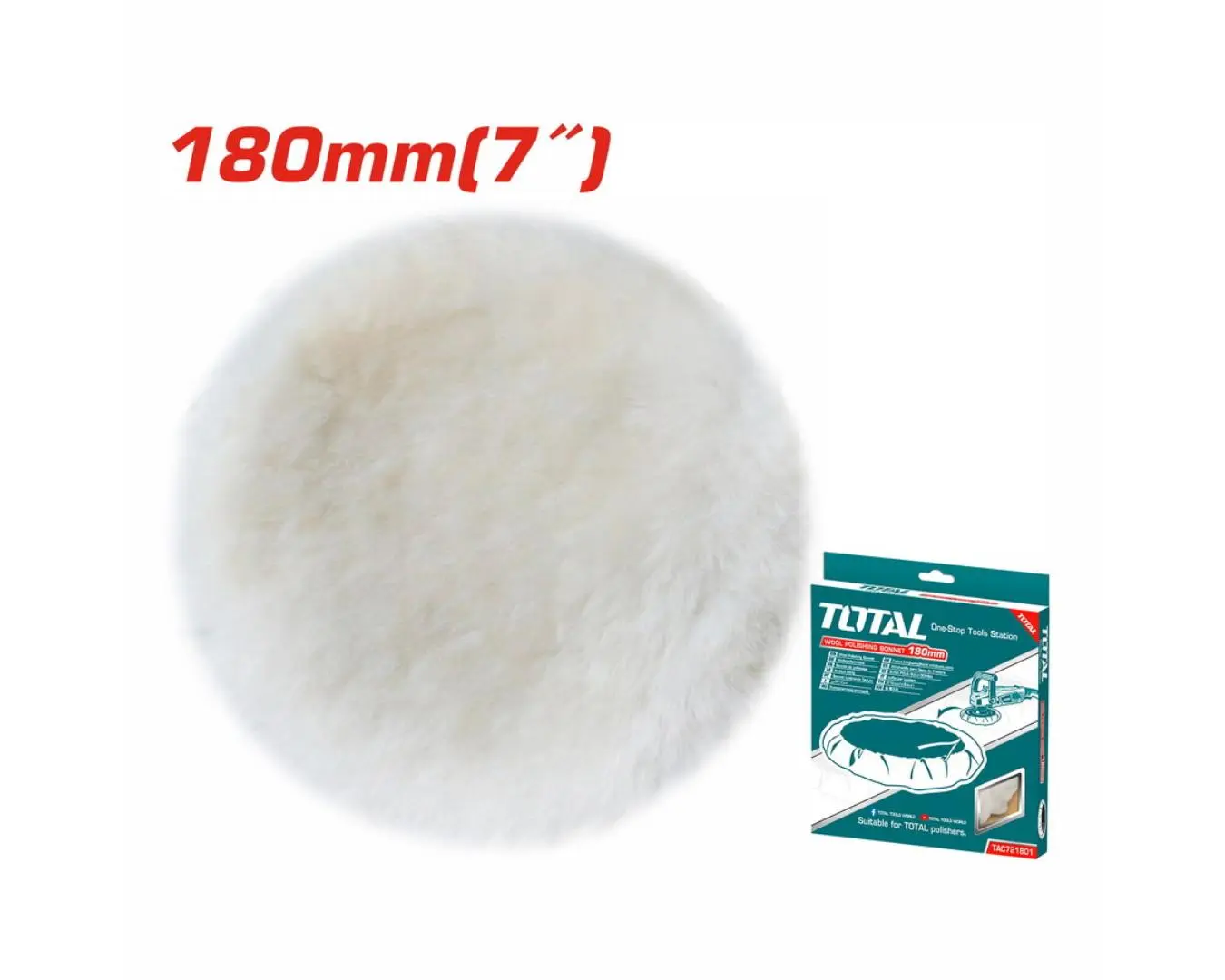 لبادة جلخ بوليش صوف قياس 180مم موديل TOTAL - TAC721801