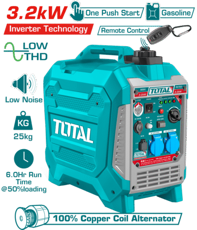 مولدة انفيرتر 3200 واط ريموت كنترول +كبسة مرش TOTAL - TP535006RC