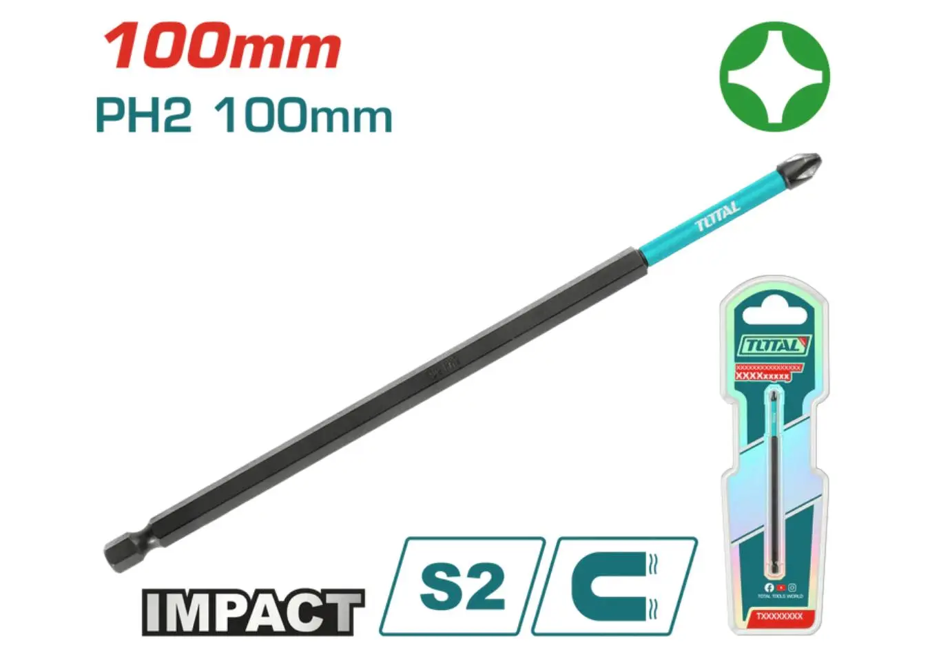 راس شد طرق مصالب PH2*100 مم ماركة TOTAL - TACIM71PH2100