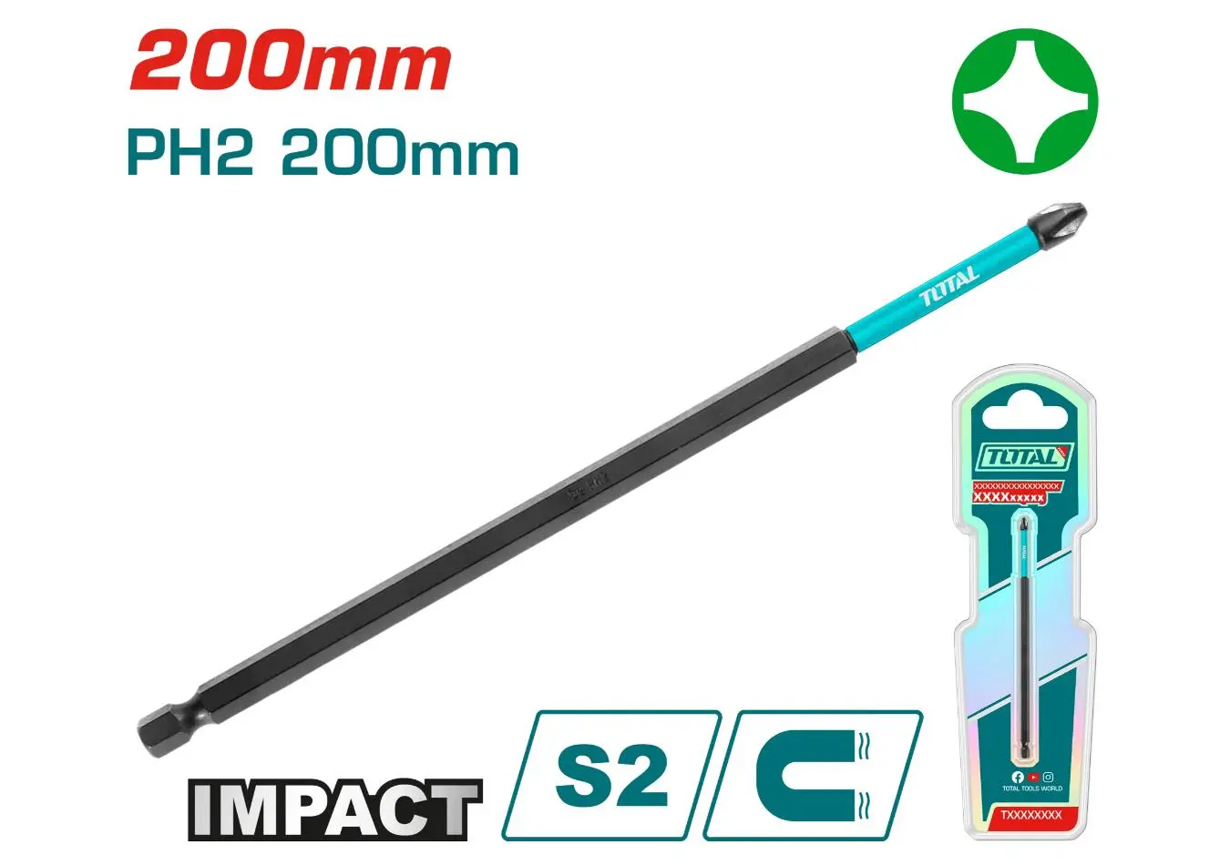 راس شد طرق مصالب PH2*200 مم ماركة TOTAL - TACIM71PH2200