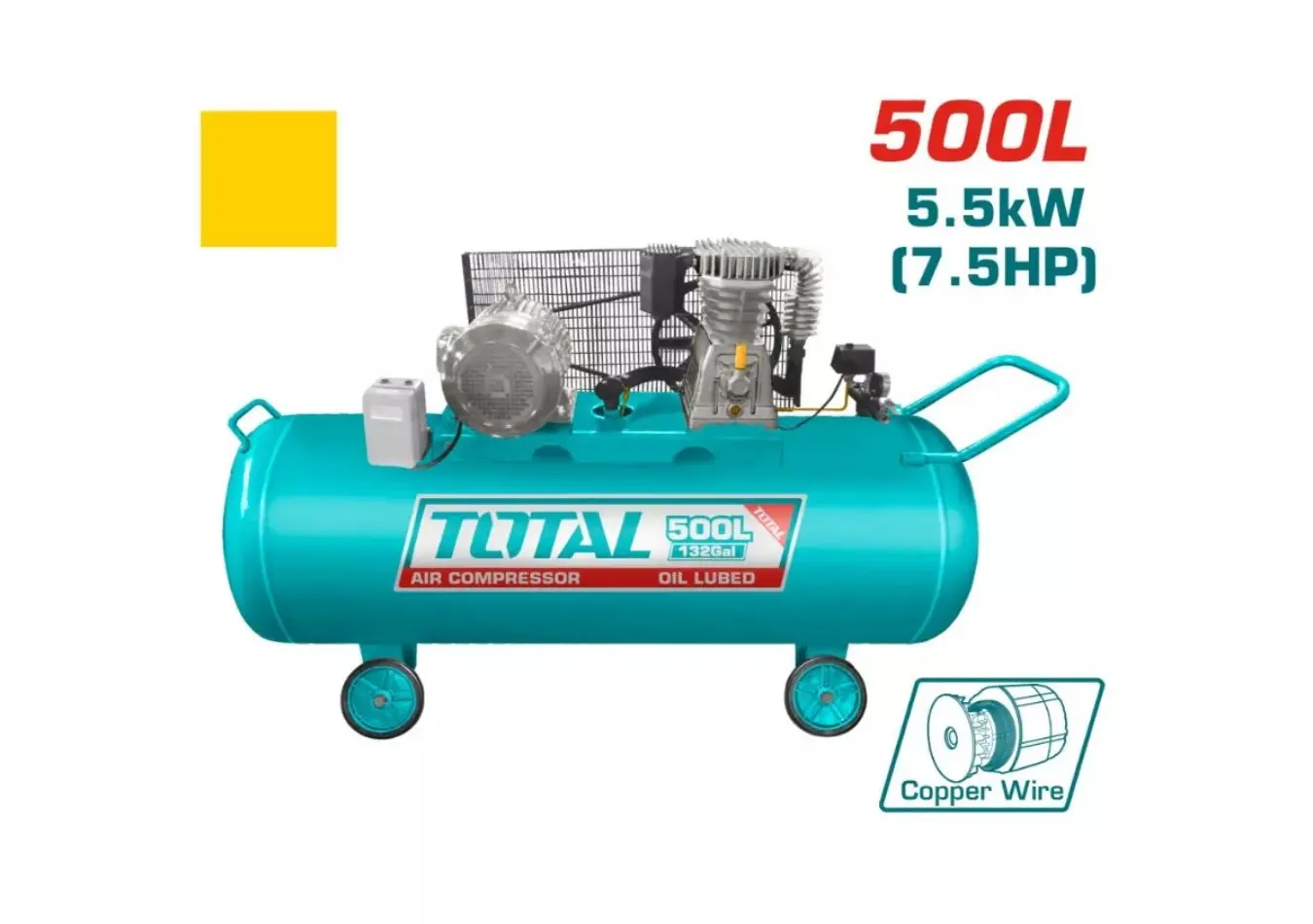 كمبرسور ضاغط هواء 500 لتر 7.5 حصان 380 فولت TOTAL - TC1755002