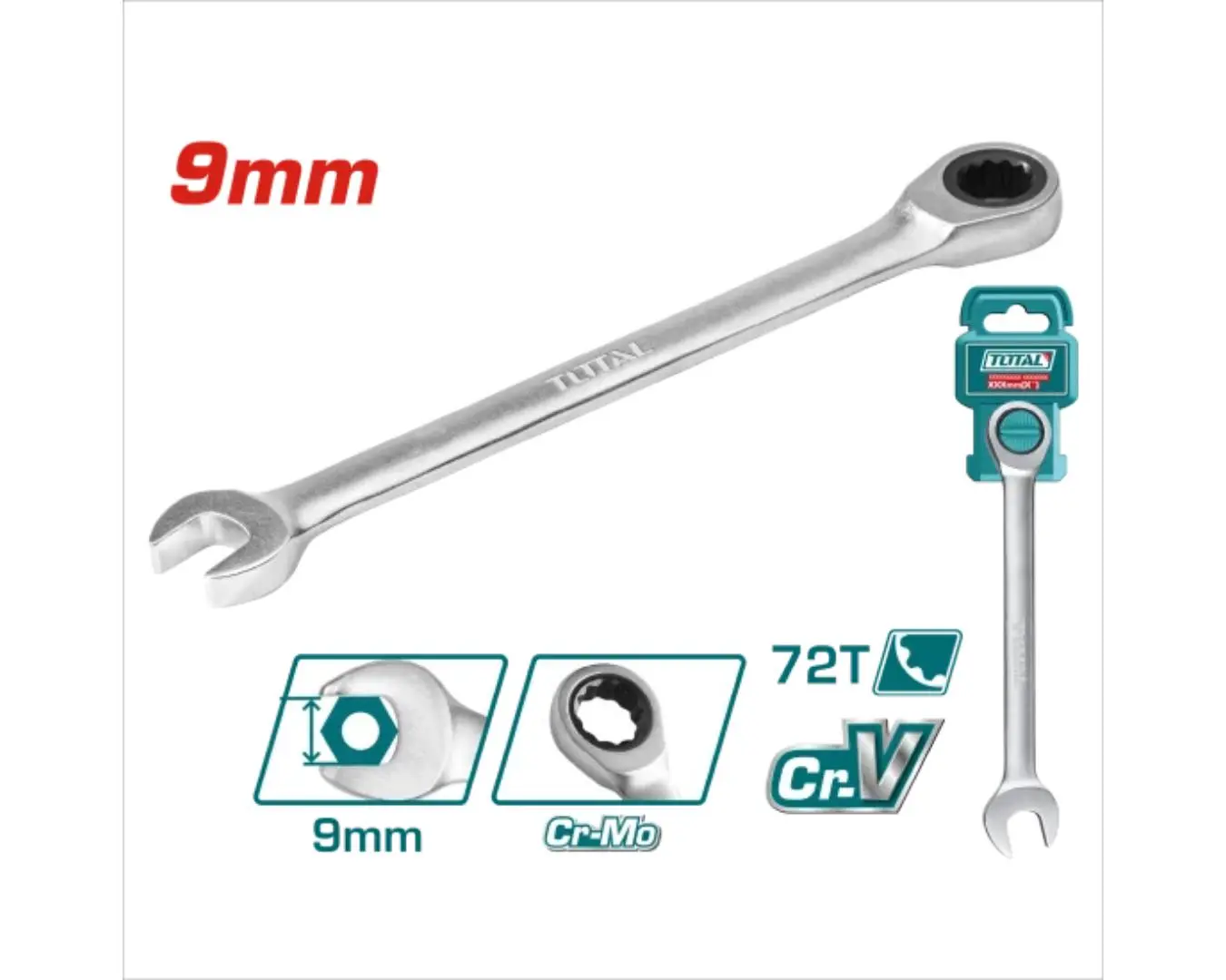 مفتاح طرف طقطاق 9 مم صناعي TOTAL - TCSPAR091