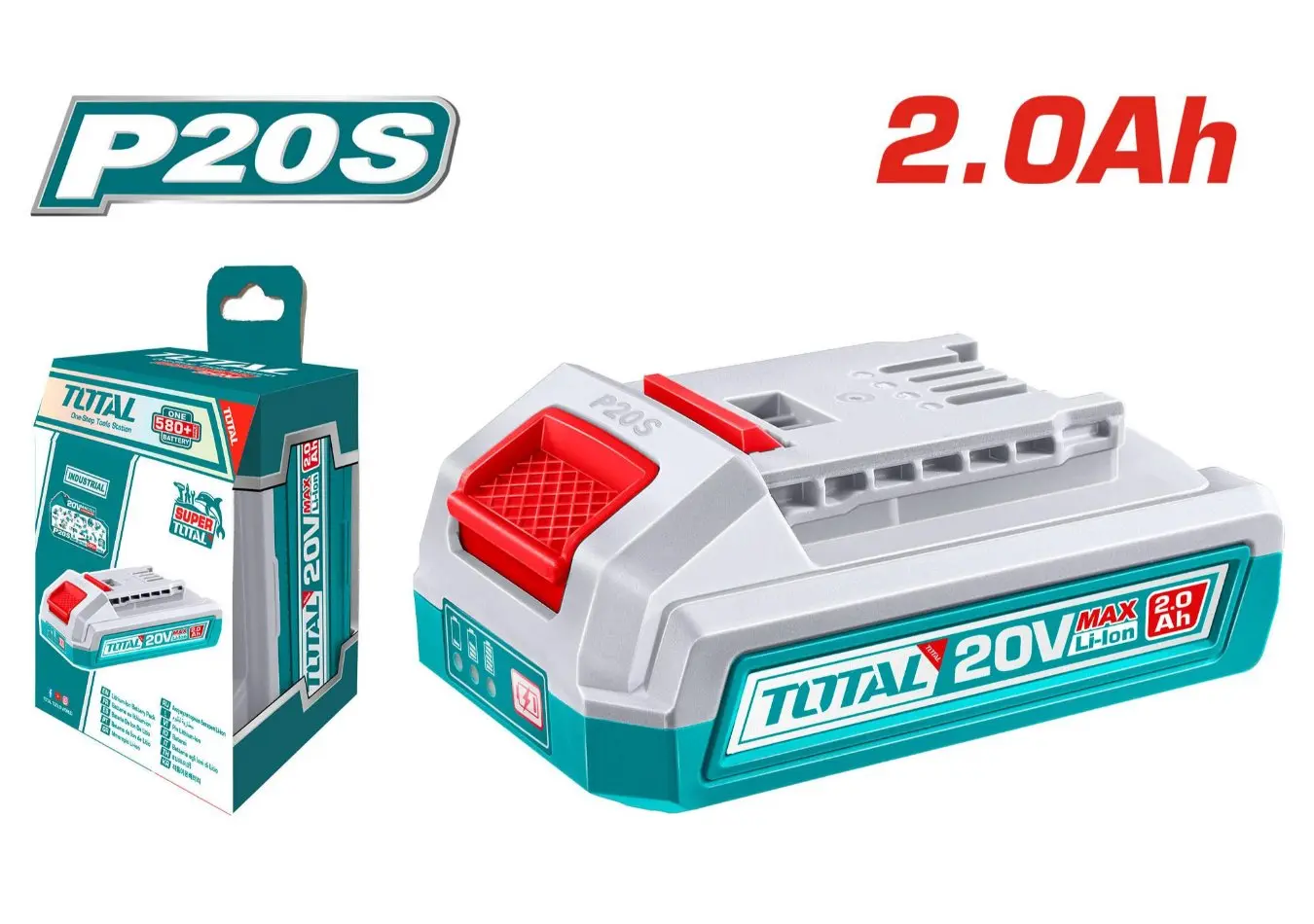 بطارية 20 فولت 2 امبير TOTAL صناعي حديث - TFBLI20011
