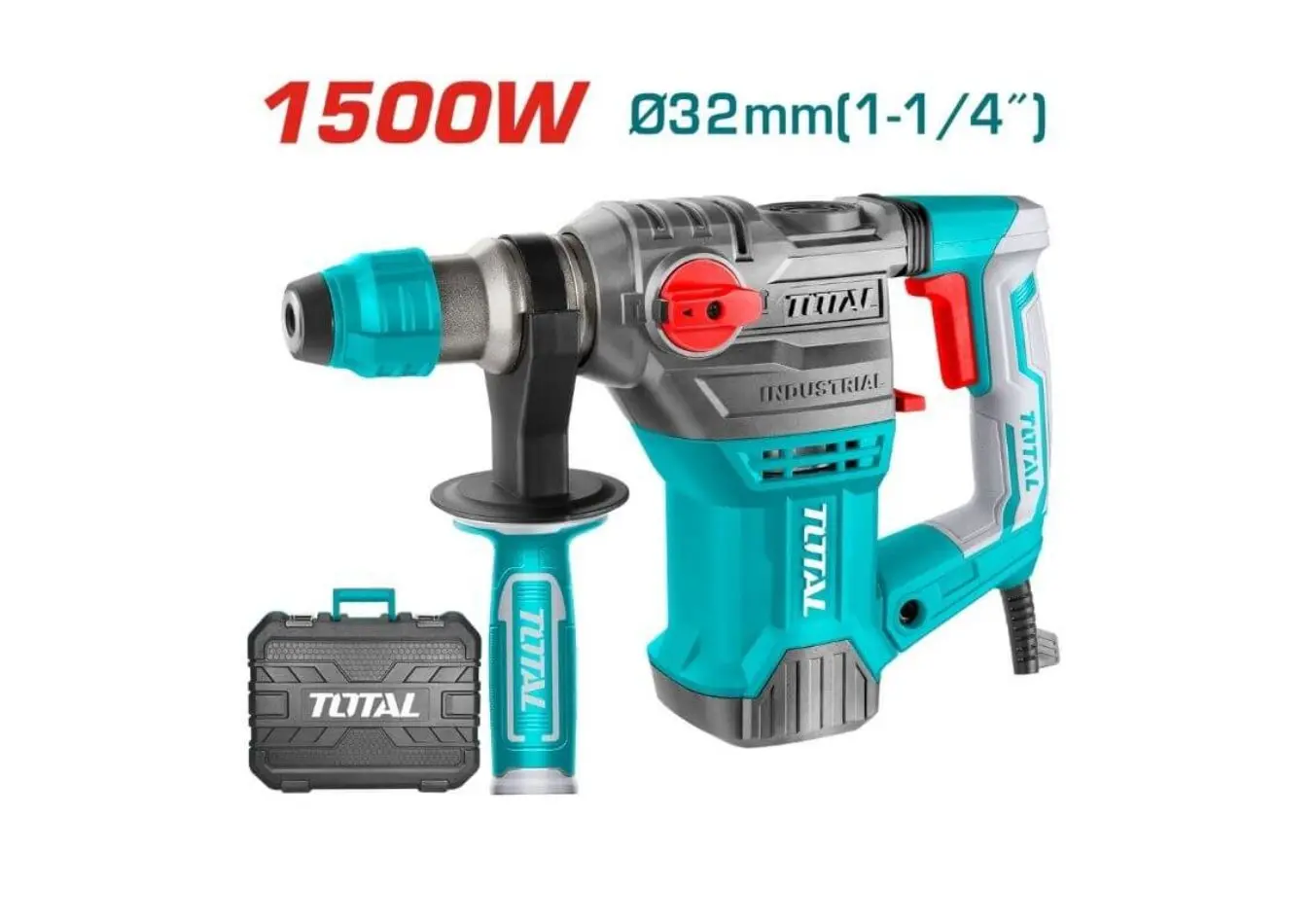 كسارة دق برم 1500 واط SDS PLUS حقيبة بلاستيك جسم بلاستيك (( صناعي )) TOTAL - TH1153216