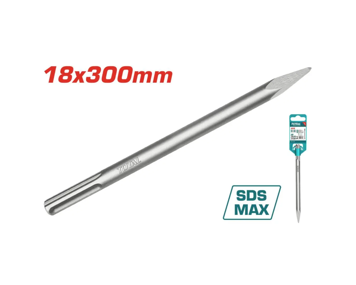 ازميل SDS - MAX ( 18 × 0 × 300 ) شوكة (( صناعي )) TOTAL - TAC1521181