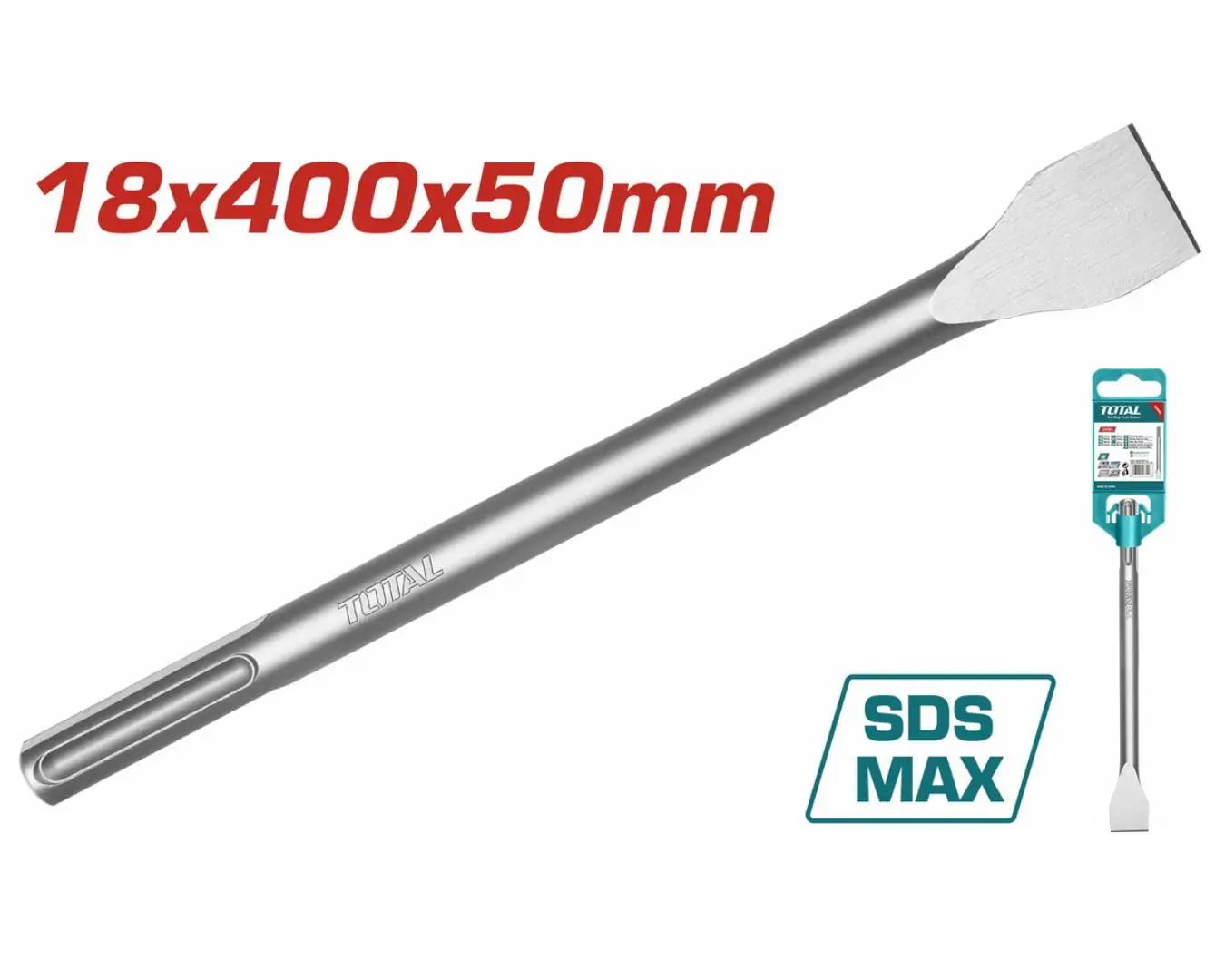 ازميل SDS - MAX ( 18 × 50 × 400 ) (( صناعي )) TOTAL - TAC15221822