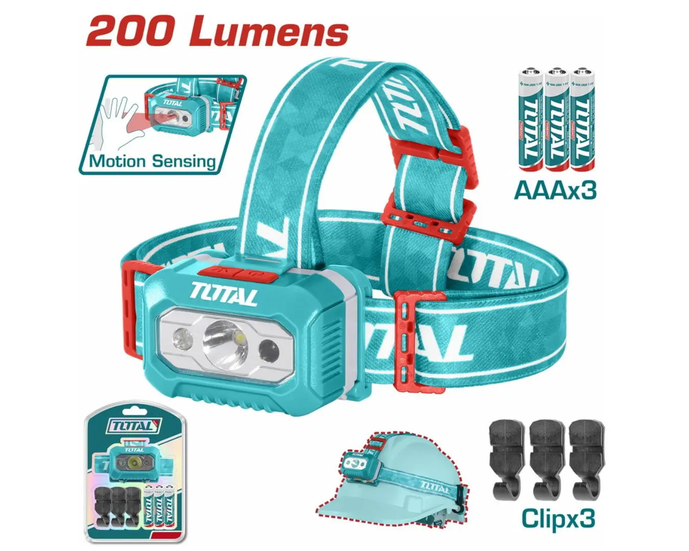 بيل على الراس 100 - 200 لومينز حساس حركة صناعي TOTAL - THL013AAA6
