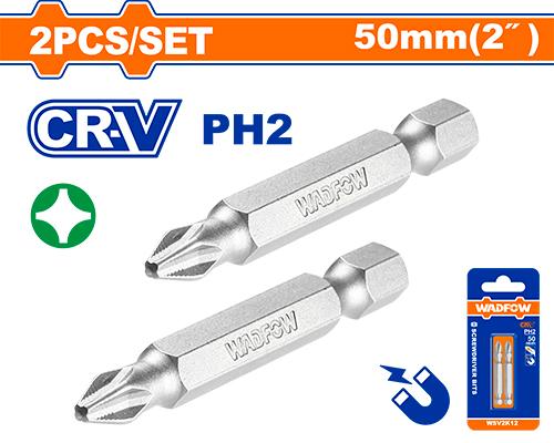 راس شد مصالب مغناطيس PH2*50 مجموعة قطعتين CRV .ماركة WADFOW - WSV2K12